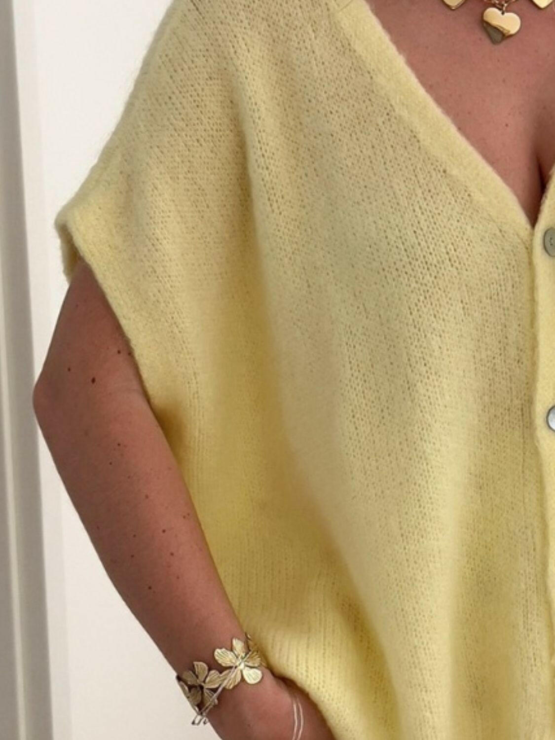 V-Neck Button Up Short Sleeve Cardigan-Tops-Krush Kandy, Women's Online Fashion Boutique Located in Phoenix, Arizona (Scottsdale Area)