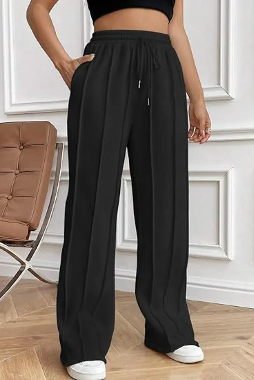 Drawstring Wide Leg Pants with Pockets-PANTS-Krush Kandy, Women's Online Fashion Boutique Located in Phoenix, Arizona (Scottsdale Area)