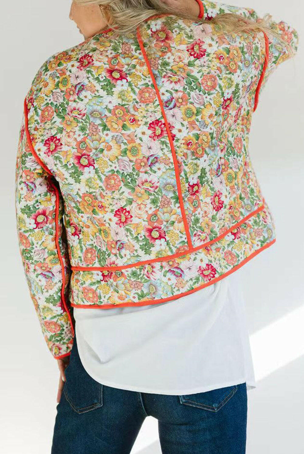 Floral Button Up Long Sleeve Winter Coat-Krush Kandy, Women's Online Fashion Boutique Located in Phoenix, Arizona (Scottsdale Area)