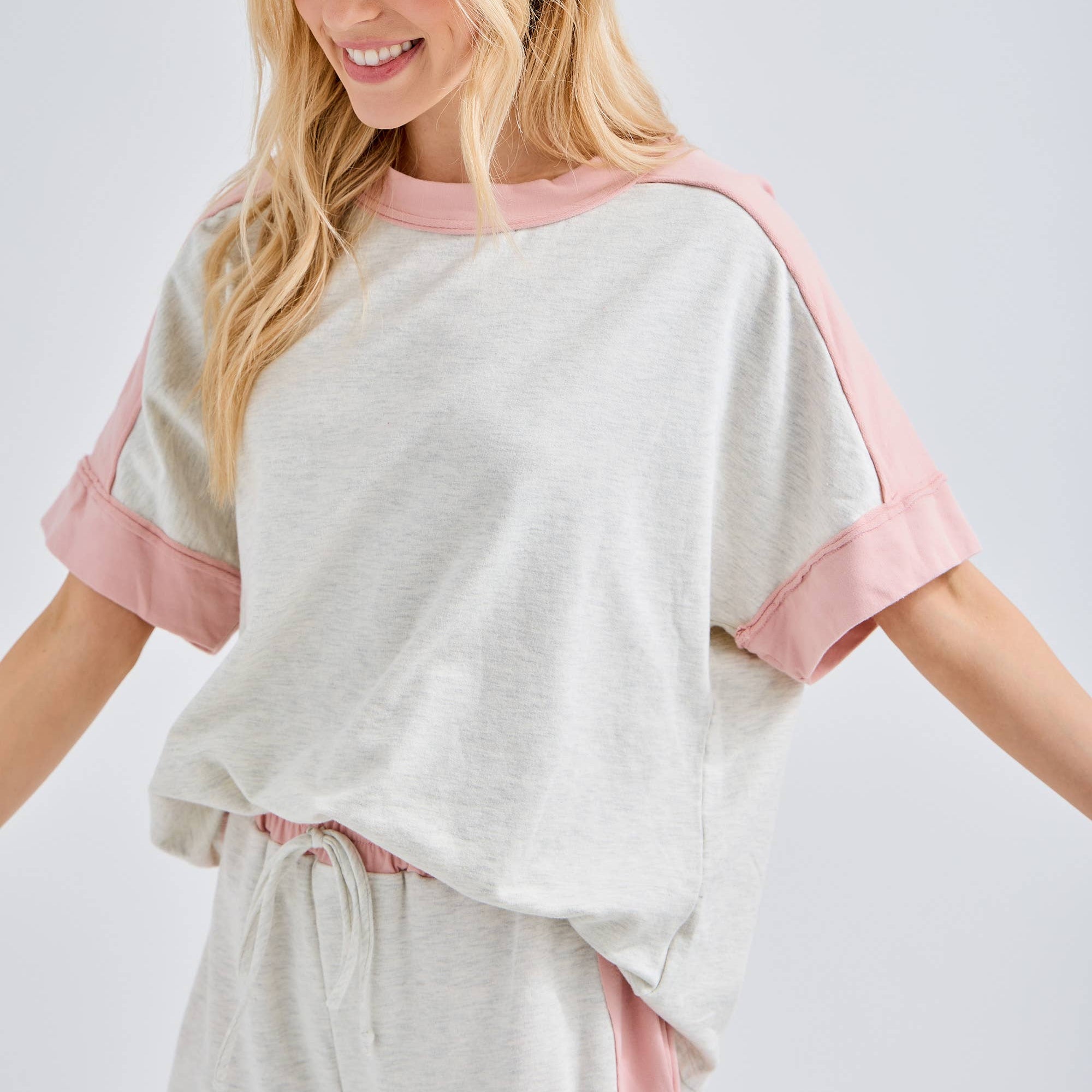 J.Her Washed Contrast Side Spring Top