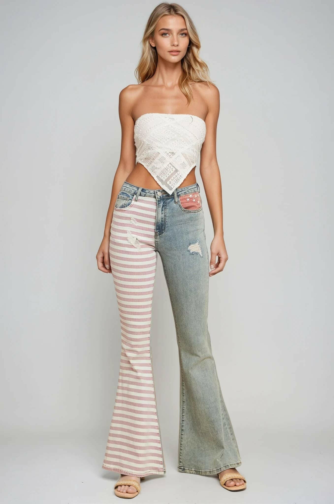 Born to Sparkle Bell Bottom Jeans-Denim-Krush Kandy, Women's Online Fashion Boutique Located in Phoenix, Arizona (Scottsdale Area)