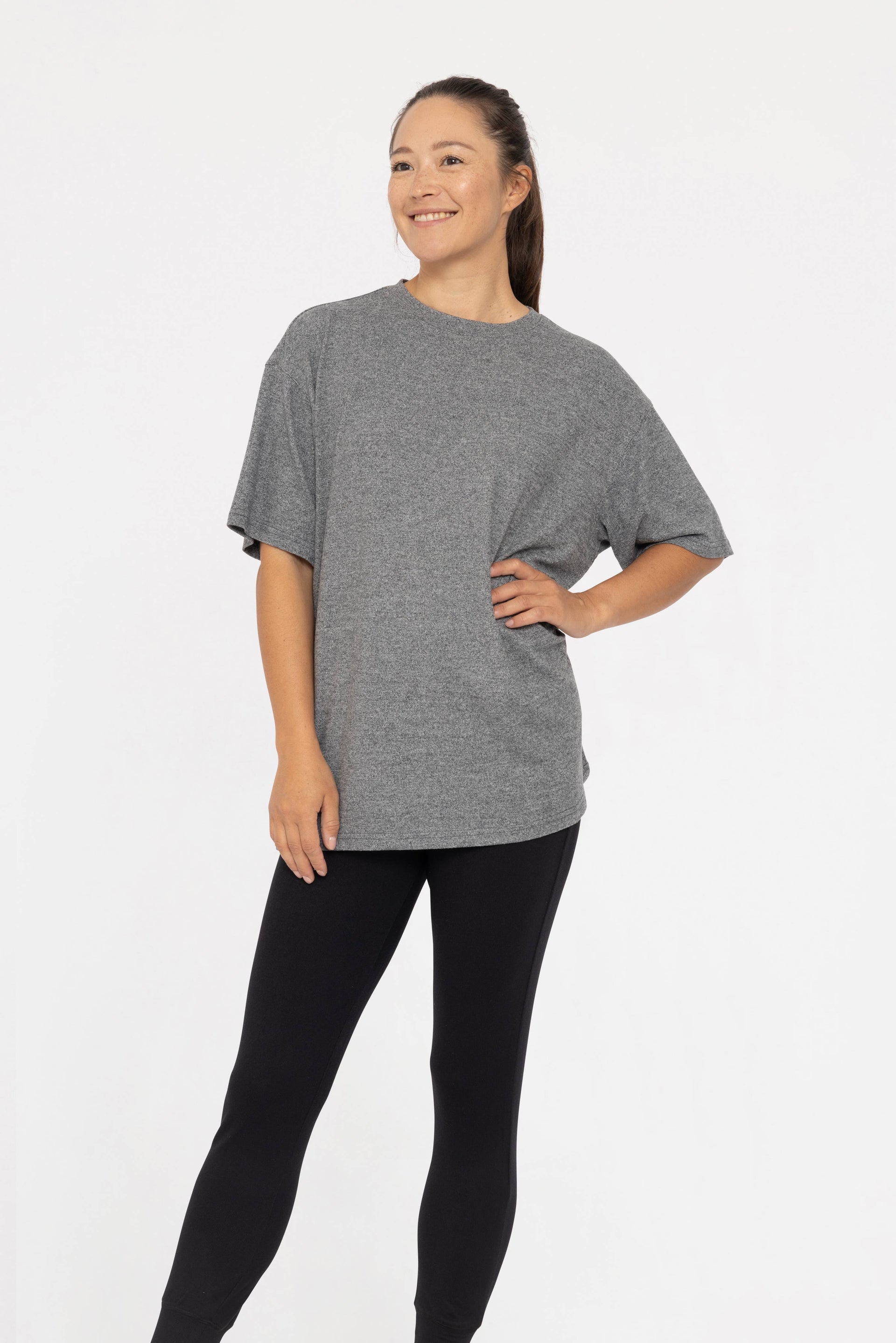 Brushed Hacci Oversized Boyfriend Tee-Tops-Krush Kandy, Women's Online Fashion Boutique Located in Phoenix, Arizona (Scottsdale Area)