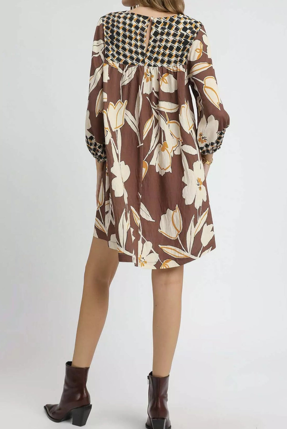 Umgee Floral High-Low Babydoll Dress-Dresses-Krush Kandy, Women's Online Fashion Boutique Located in Phoenix, Arizona (Scottsdale Area)