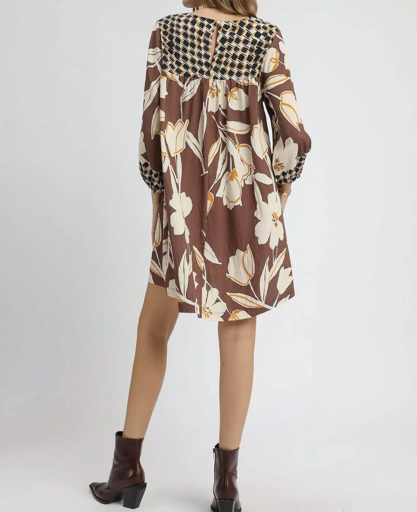 Umgee Floral High-Low Babydoll Dress-Dresses-Krush Kandy, Women's Online Fashion Boutique Located in Phoenix, Arizona (Scottsdale Area)