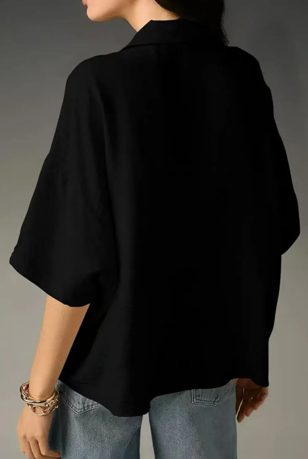 Collared Neck Half Sleeve Blouse-Krush Kandy, Women's Online Fashion Boutique Located in Phoenix, Arizona (Scottsdale Area)
