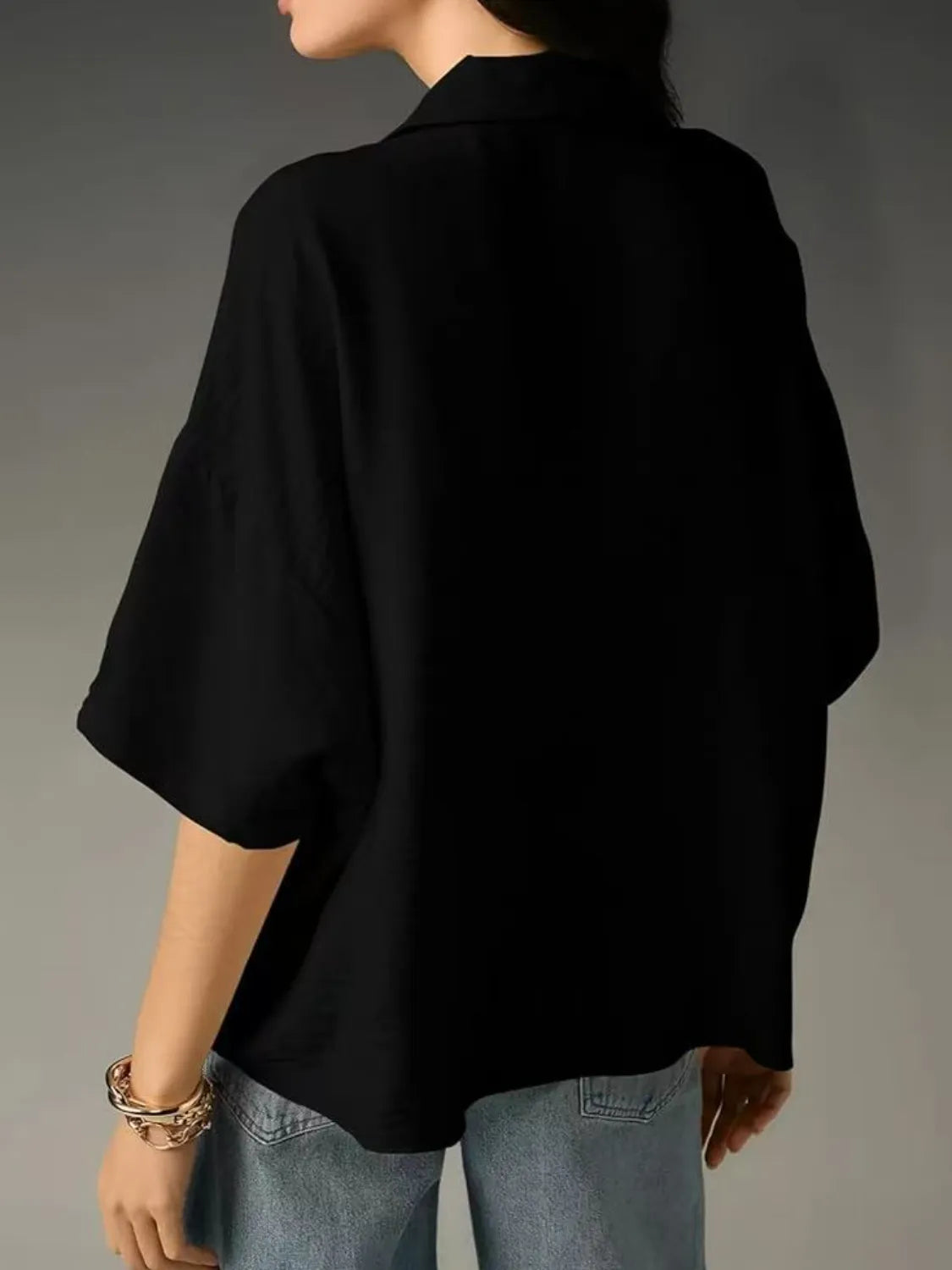 Collared Neck Half Sleeve Blouse-Krush Kandy, Women's Online Fashion Boutique Located in Phoenix, Arizona (Scottsdale Area)
