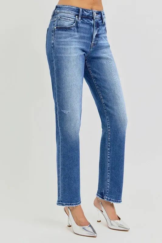 RISEN Mid Rise Ankle Tapered Jeans-Jeans-Krush Kandy, Women's Online Fashion Boutique Located in Phoenix, Arizona (Scottsdale Area)