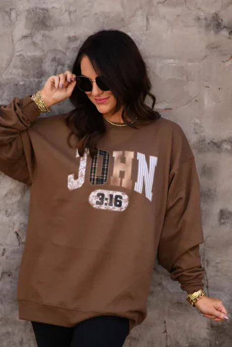 John 3:16 Faith Sweatshirt - MADE TO ORDER-Graphic Tees-Krush Kandy, Women's Online Fashion Boutique Located in Phoenix, Arizona (Scottsdale Area)