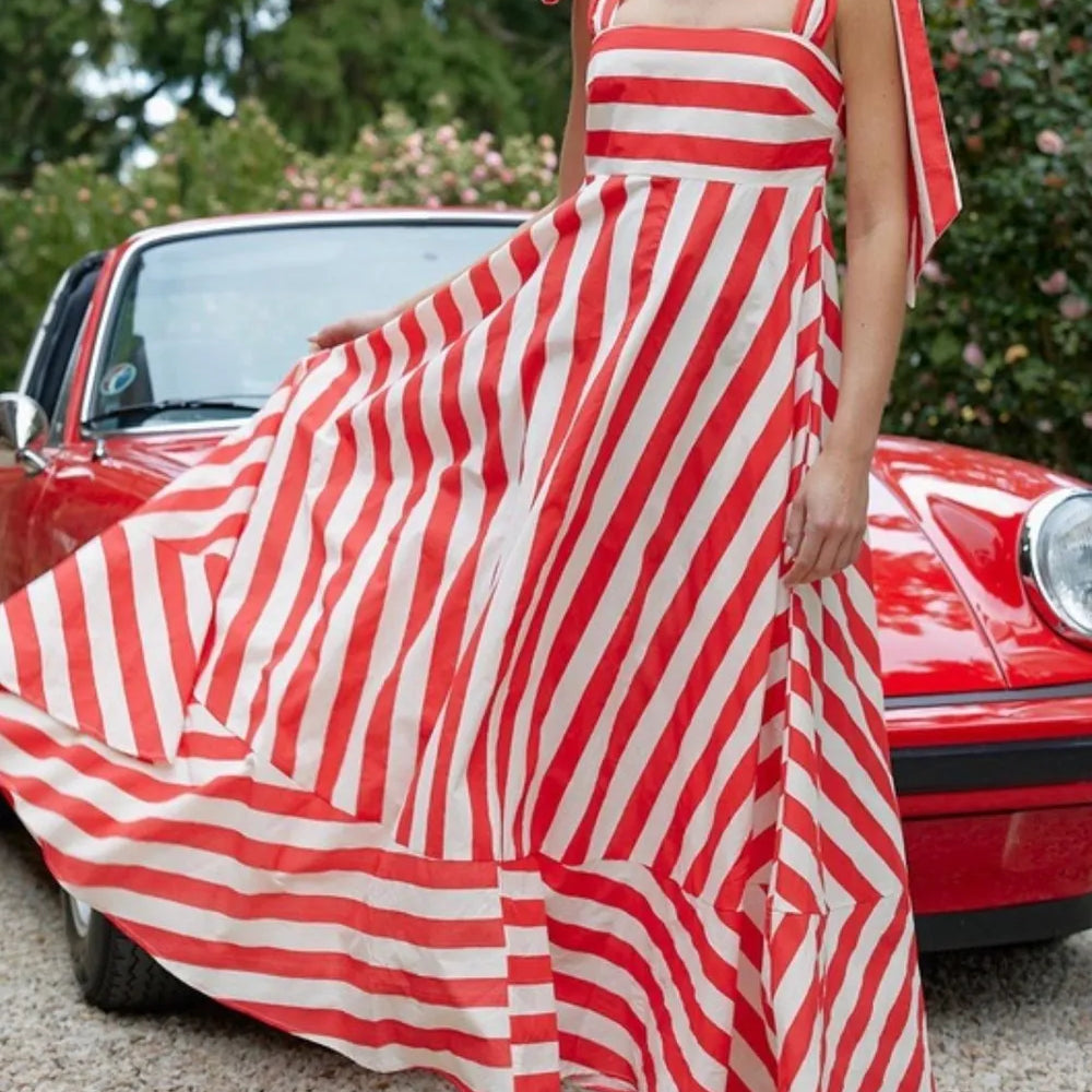 Striped Square Neck Wide Strap Dress-Dresses-Krush Kandy, Women's Online Fashion Boutique Located in Phoenix, Arizona (Scottsdale Area)