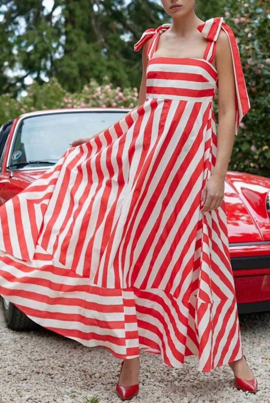 Striped Square Neck Wide Strap Dress-Dresses-Krush Kandy, Women's Online Fashion Boutique Located in Phoenix, Arizona (Scottsdale Area)