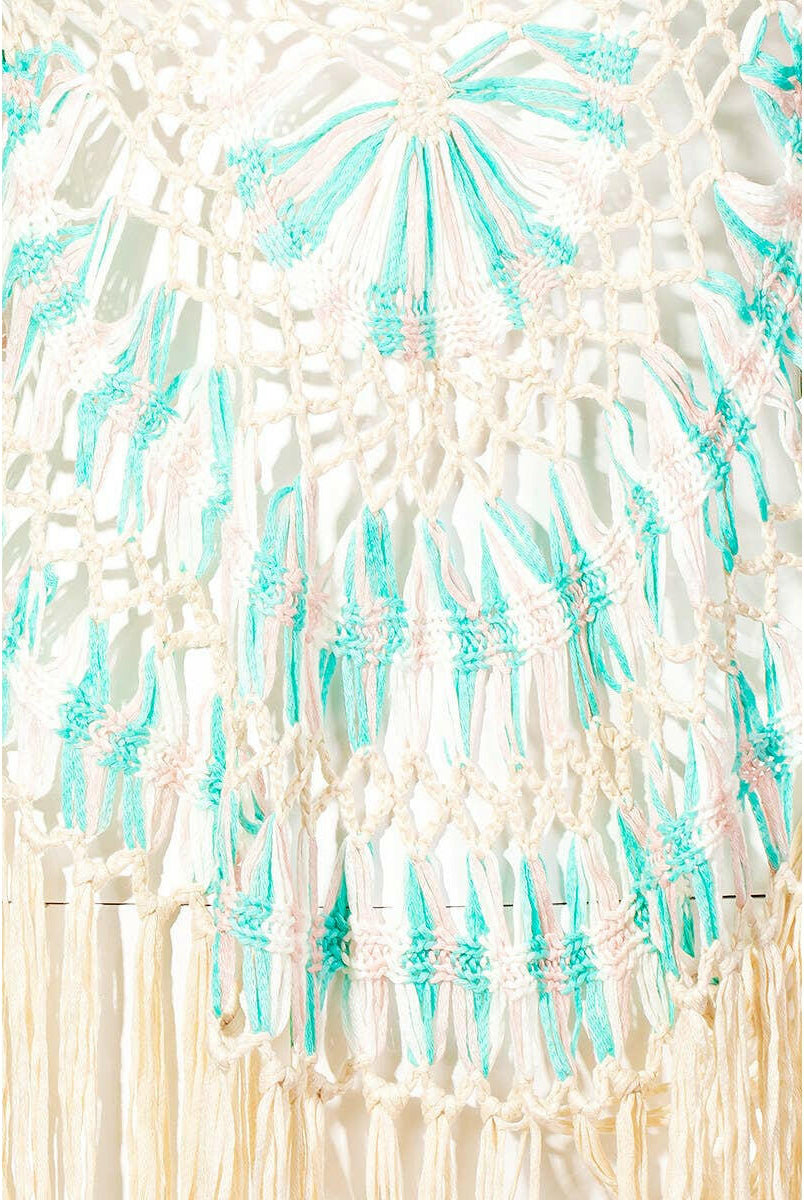 Floral Net Fringe Cover Up-Tops-Krush Kandy, Women's Online Fashion Boutique Located in Phoenix, Arizona (Scottsdale Area)