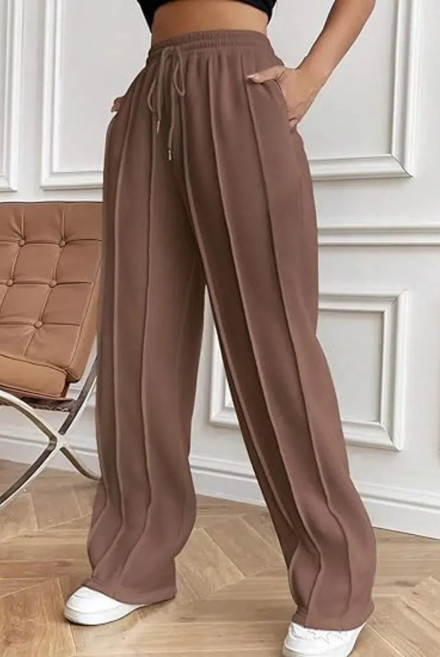 Drawstring Wide Leg Pants with Pockets-PANTS-Krush Kandy, Women's Online Fashion Boutique Located in Phoenix, Arizona (Scottsdale Area)