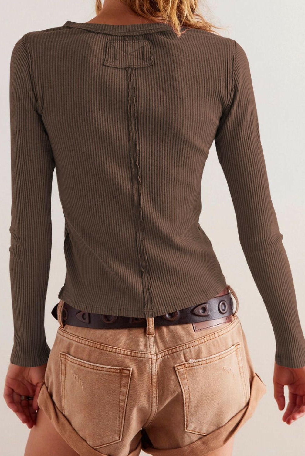 Ribbed Round Neck Long Sleeve Top-Krush Kandy, Women's Online Fashion Boutique Located in Phoenix, Arizona (Scottsdale Area)
