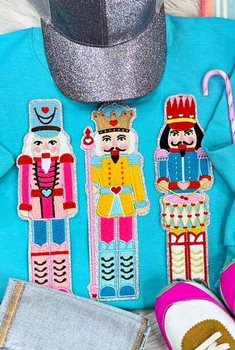 Nutcracker Scuba Blue Sweatshirt-Graphic Tees-Krush Kandy, Women's Online Fashion Boutique Located in Phoenix, Arizona (Scottsdale Area)