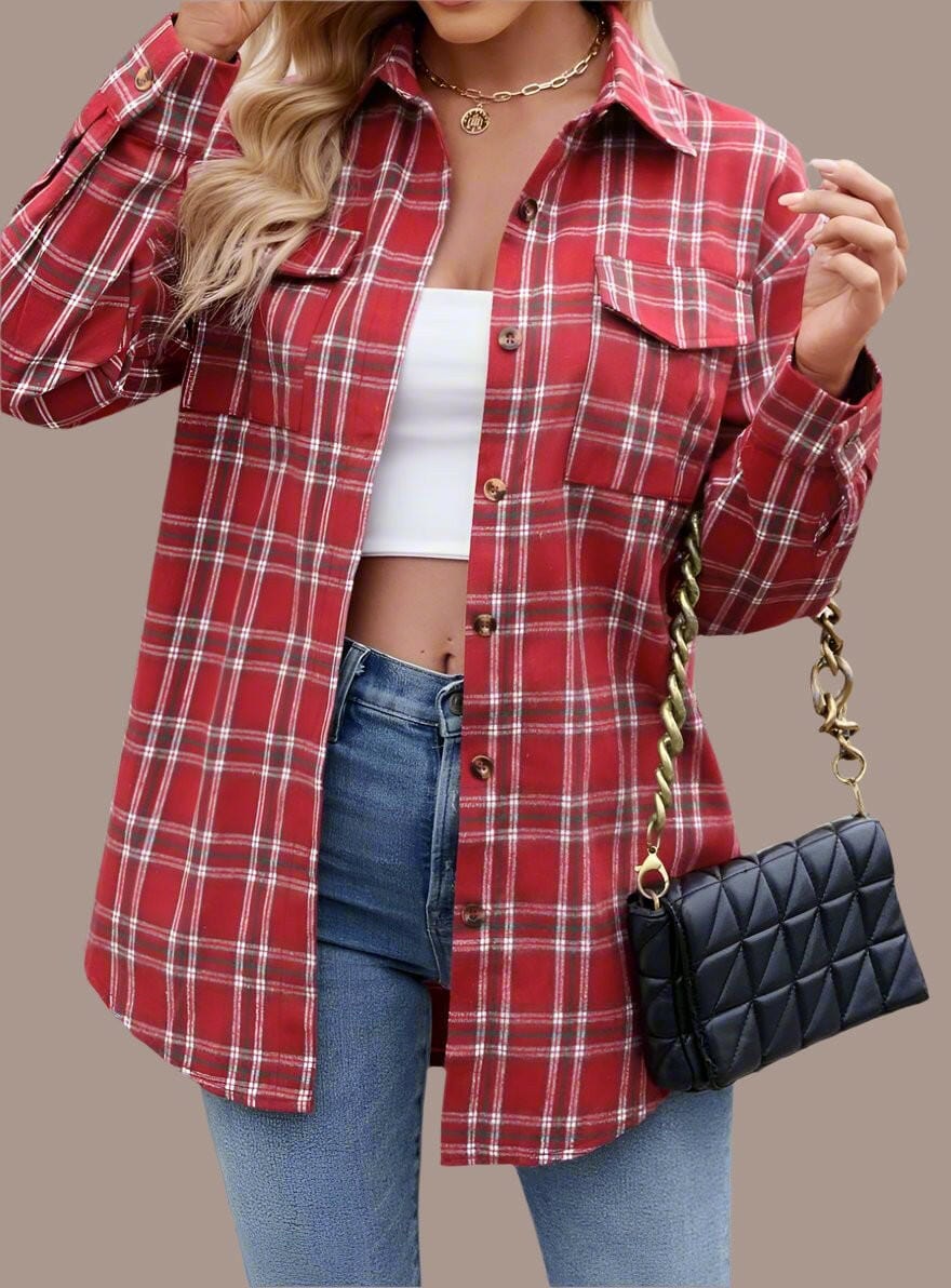Weekend Wander Plaid Button-Down-Tops-Krush Kandy, Women's Online Fashion Boutique Located in Phoenix, Arizona (Scottsdale Area)