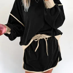 Chic Duo Contrast Pullover Skort Set | 4 Color Options-2 Piece Outfit Sets-Krush Kandy, Women's Online Fashion Boutique Located in Phoenix, Arizona (Scottsdale Area)