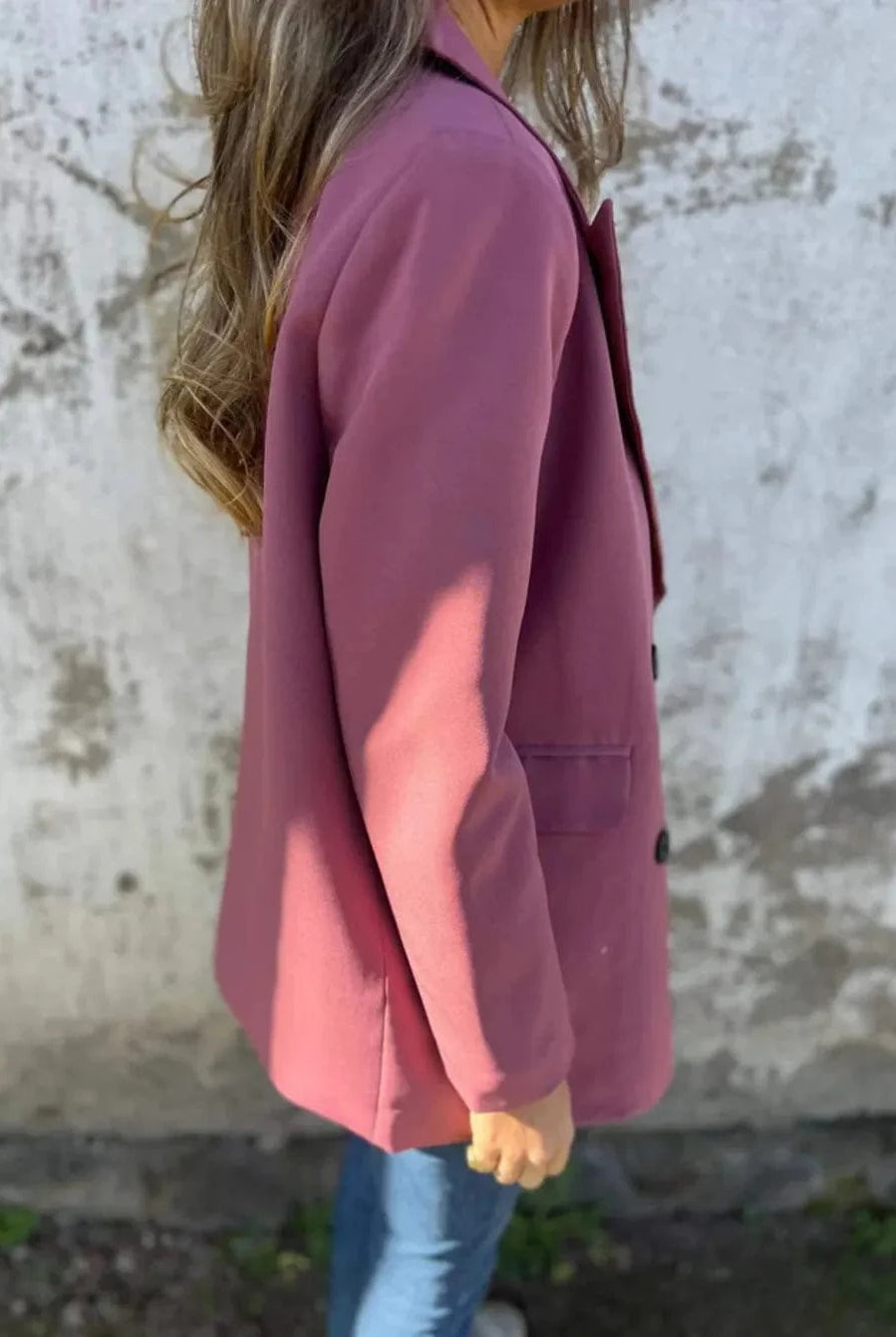 Full Size Collared Neck Long Sleeve Blazer-Blazers-Krush Kandy, Women's Online Fashion Boutique Located in Phoenix, Arizona (Scottsdale Area)