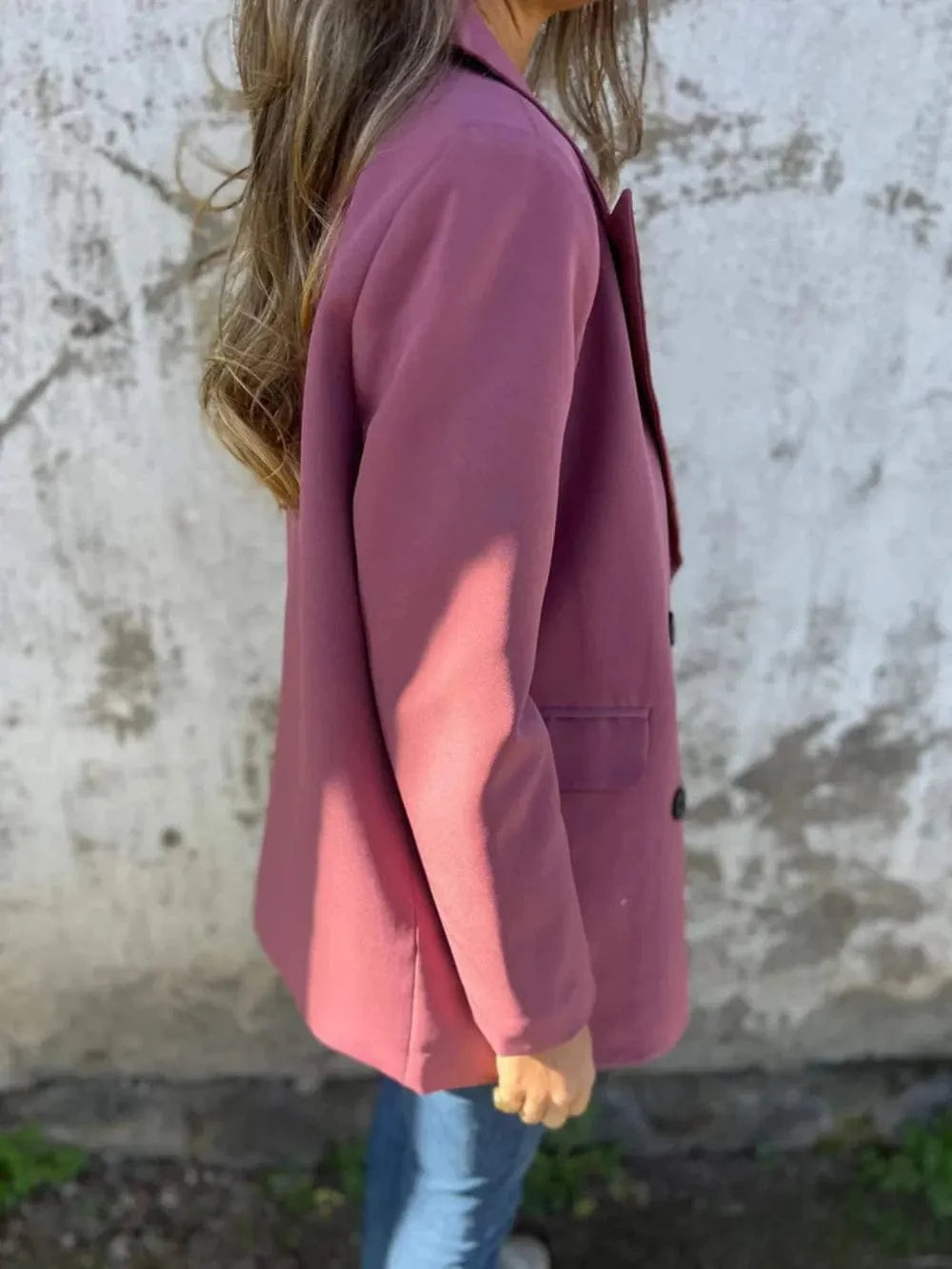 Full Size Collared Neck Long Sleeve Blazer-Blazers-Krush Kandy, Women's Online Fashion Boutique Located in Phoenix, Arizona (Scottsdale Area)