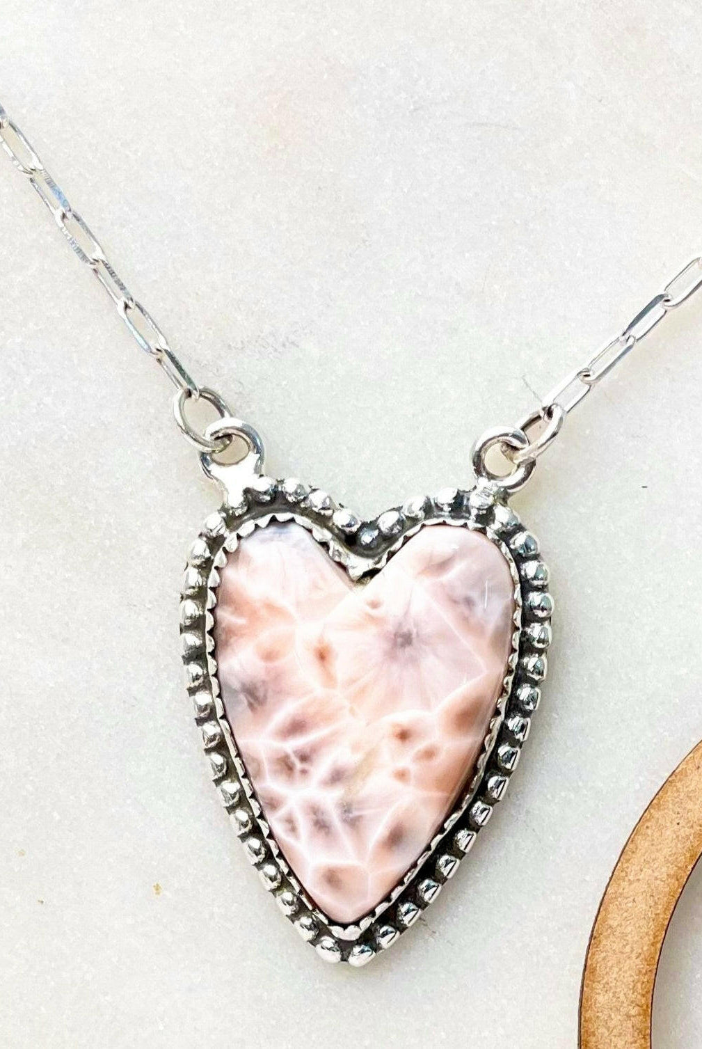 Long Heart Stone Slab Necklace MADE TO ORDER-Necklaces-Krush Kandy, Women's Online Fashion Boutique Located in Phoenix, Arizona (Scottsdale Area)