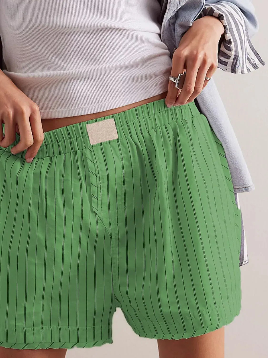 Striped Elastic Waist Shorts-Krush Kandy, Women's Online Fashion Boutique Located in Phoenix, Arizona (Scottsdale Area)