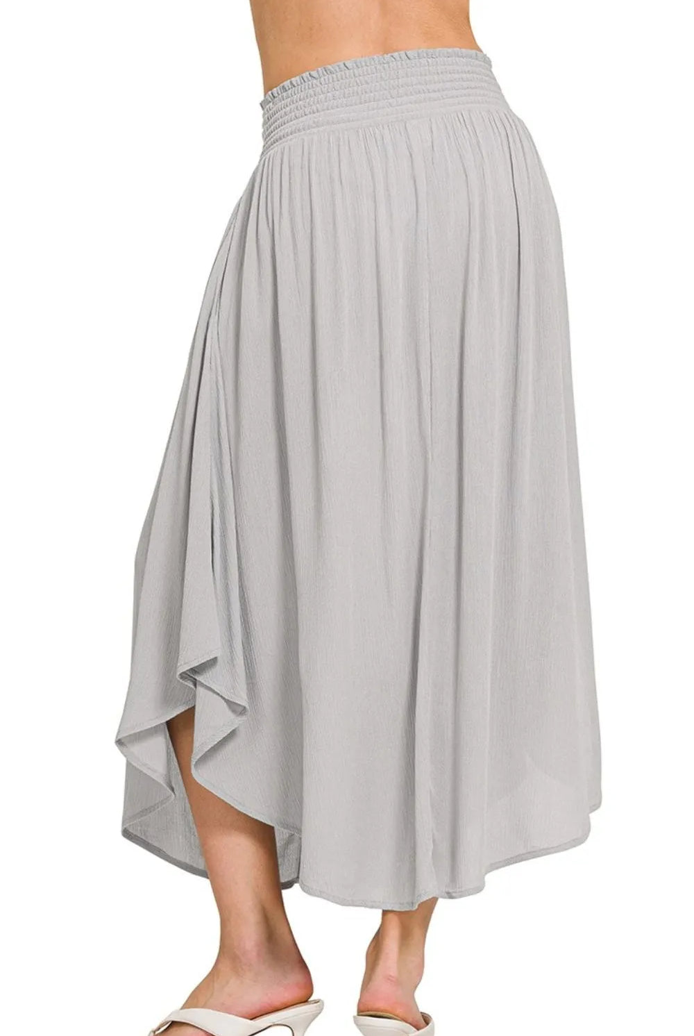 Zenana Woven Crinkle Smocked Waist Maxi Skirt W Pockets-Skirts-Krush Kandy, Women's Online Fashion Boutique Located in Phoenix, Arizona (Scottsdale Area)