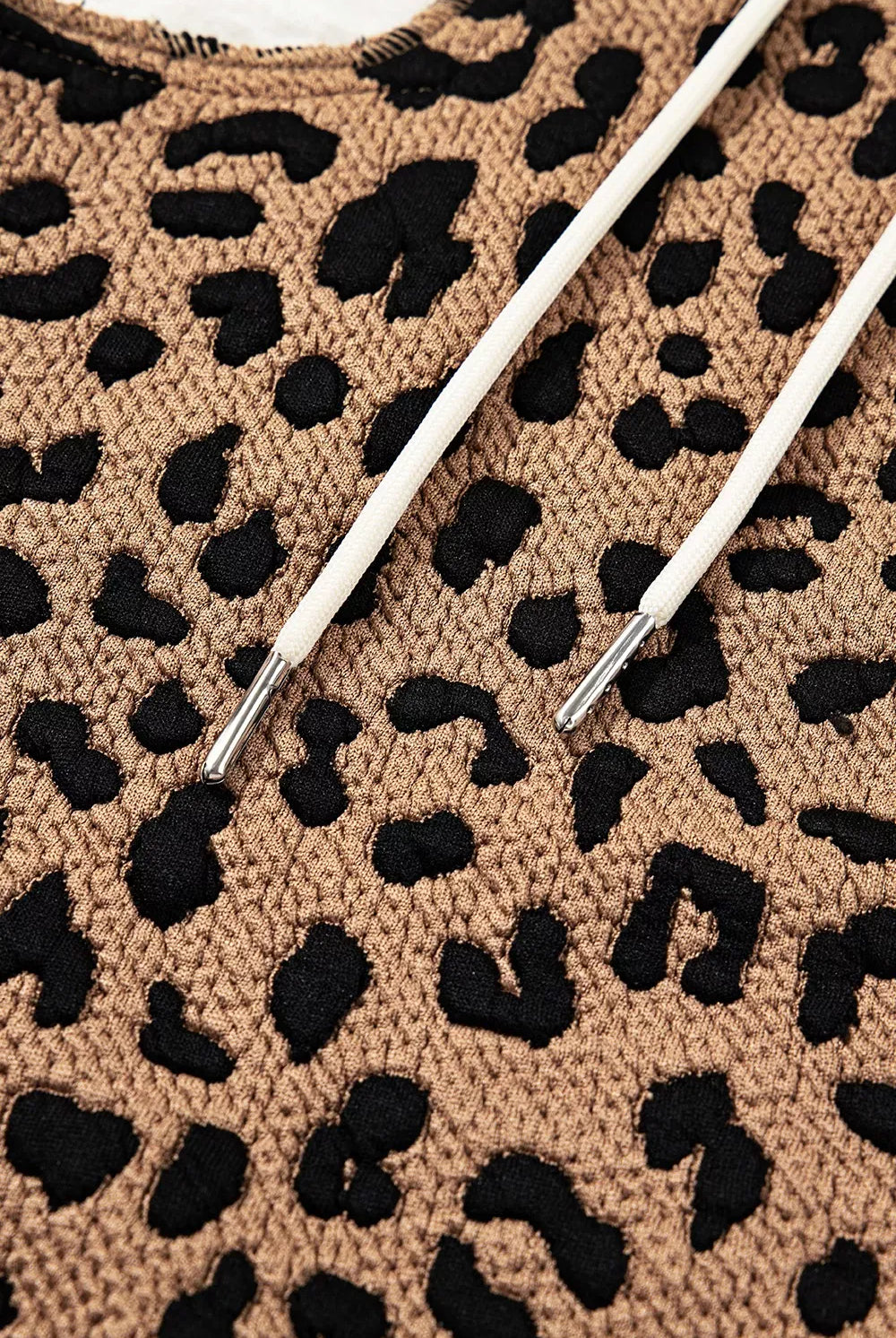 Drawstring Leopard Long Sleeve Hooded Jacket-Jacket-Krush Kandy, Women's Online Fashion Boutique Located in Phoenix, Arizona (Scottsdale Area)