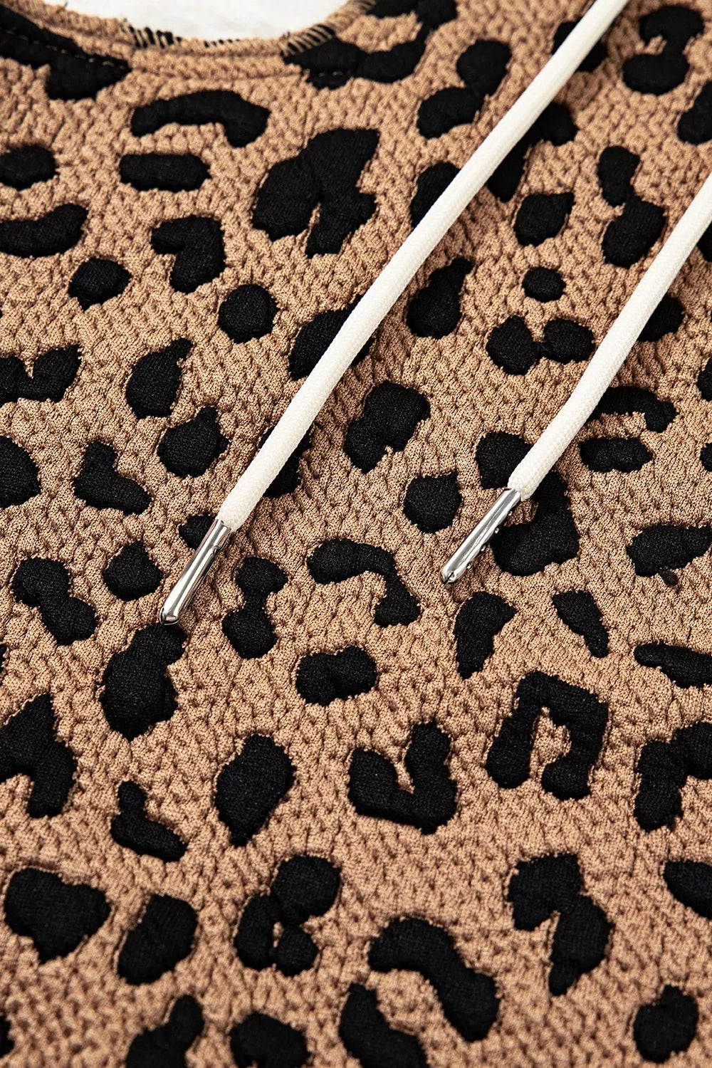 Drawstring Leopard Long Sleeve Hooded Jacket-Jacket-Krush Kandy, Women's Online Fashion Boutique Located in Phoenix, Arizona (Scottsdale Area)