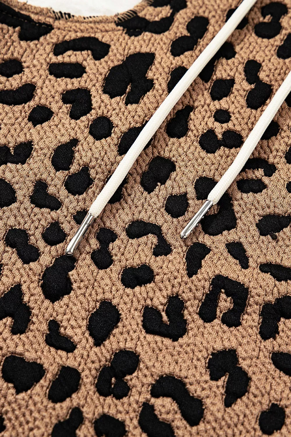 Drawstring Leopard Long Sleeve Hooded Jacket-Jacket-Krush Kandy, Women's Online Fashion Boutique Located in Phoenix, Arizona (Scottsdale Area)