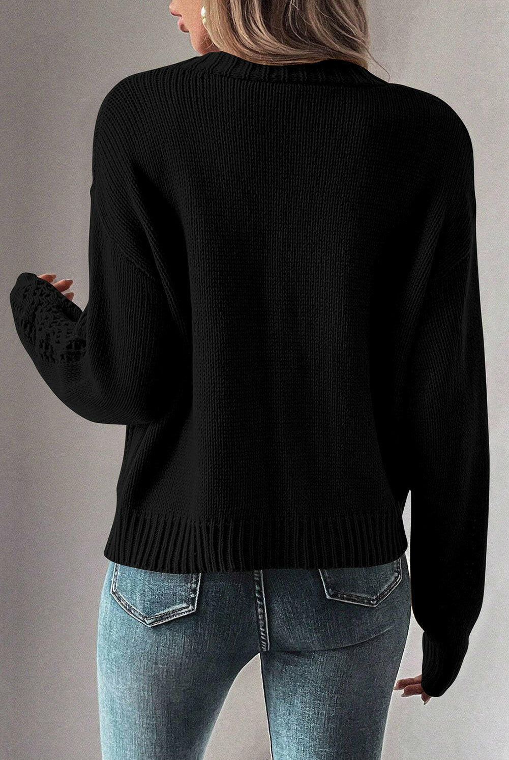 Openwork Button Up Long Sleeve Cardigan-Sweaters-Krush Kandy, Women's Online Fashion Boutique Located in Phoenix, Arizona (Scottsdale Area)