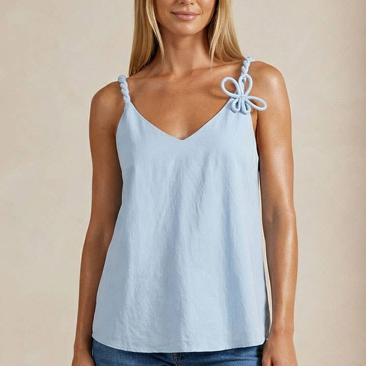 3d Twisted Flower Tank Top