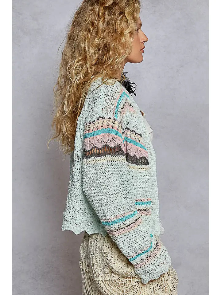 POL Scalloped Edge Detail Pointed Cardigan-Cardigans-Krush Kandy, Women's Online Fashion Boutique Located in Phoenix, Arizona (Scottsdale Area)