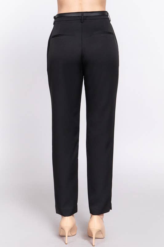 Classic Woven Pants With Belt-Pants-Krush Kandy, Women's Online Fashion Boutique Located in Phoenix, Arizona (Scottsdale Area)