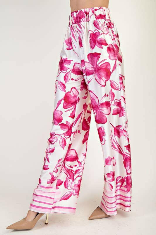Resort Ready Printed Wide-Leg Pants-Pants-Krush Kandy, Women's Online Fashion Boutique Located in Phoenix, Arizona (Scottsdale Area)
