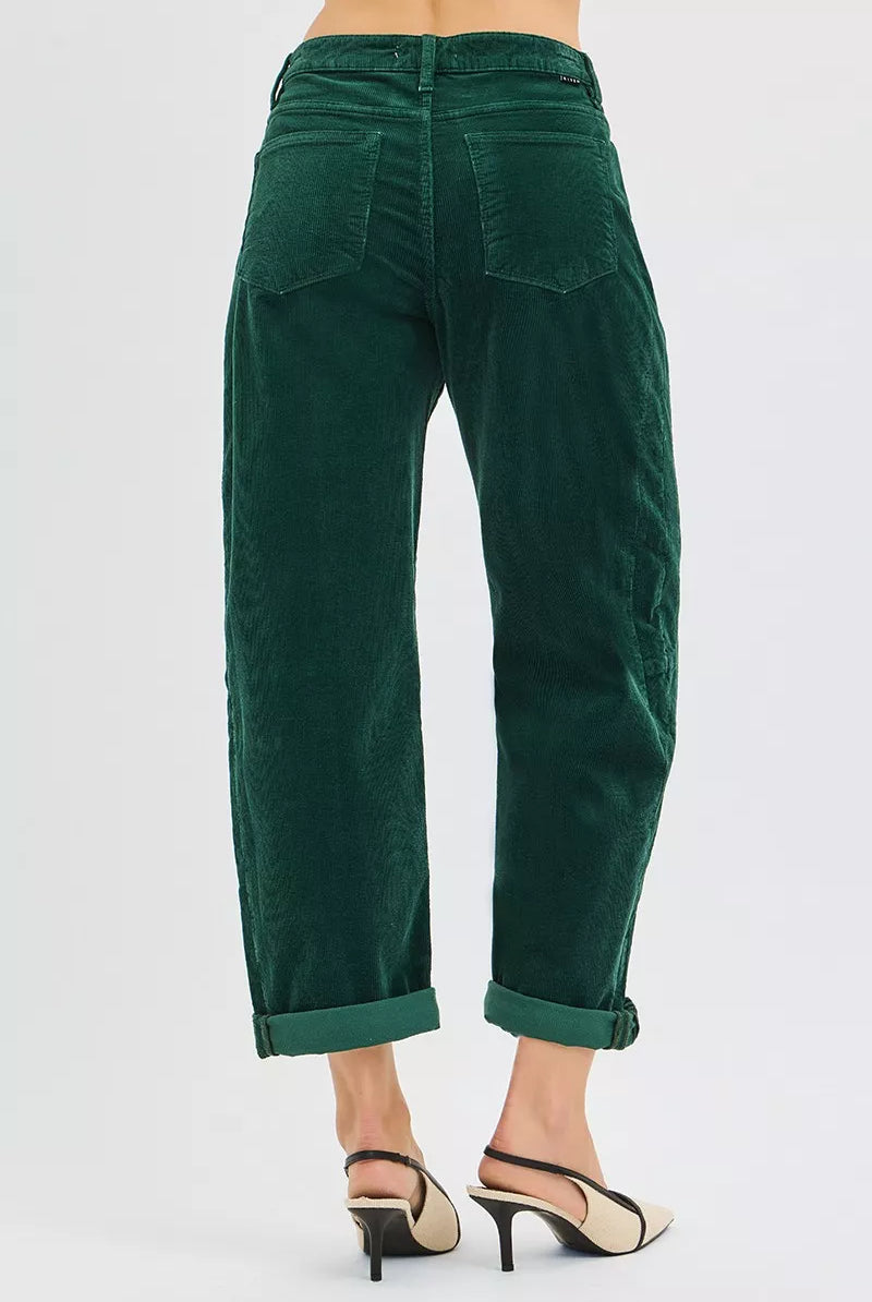RISEN High Rise Crop Barrel Cordurory Pants-pants-Krush Kandy, Women's Online Fashion Boutique Located in Phoenix, Arizona (Scottsdale Area)