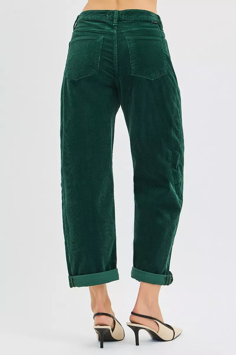 RISEN High Rise Crop Barrel Cordurory Pants-pants-Krush Kandy, Women's Online Fashion Boutique Located in Phoenix, Arizona (Scottsdale Area)