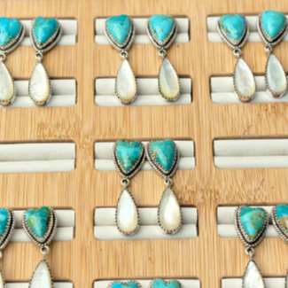 Lovers' Quarrel Turquoise & White Shell-Earrings-Krush Kandy, Women's Online Fashion Boutique Located in Phoenix, Arizona (Scottsdale Area)