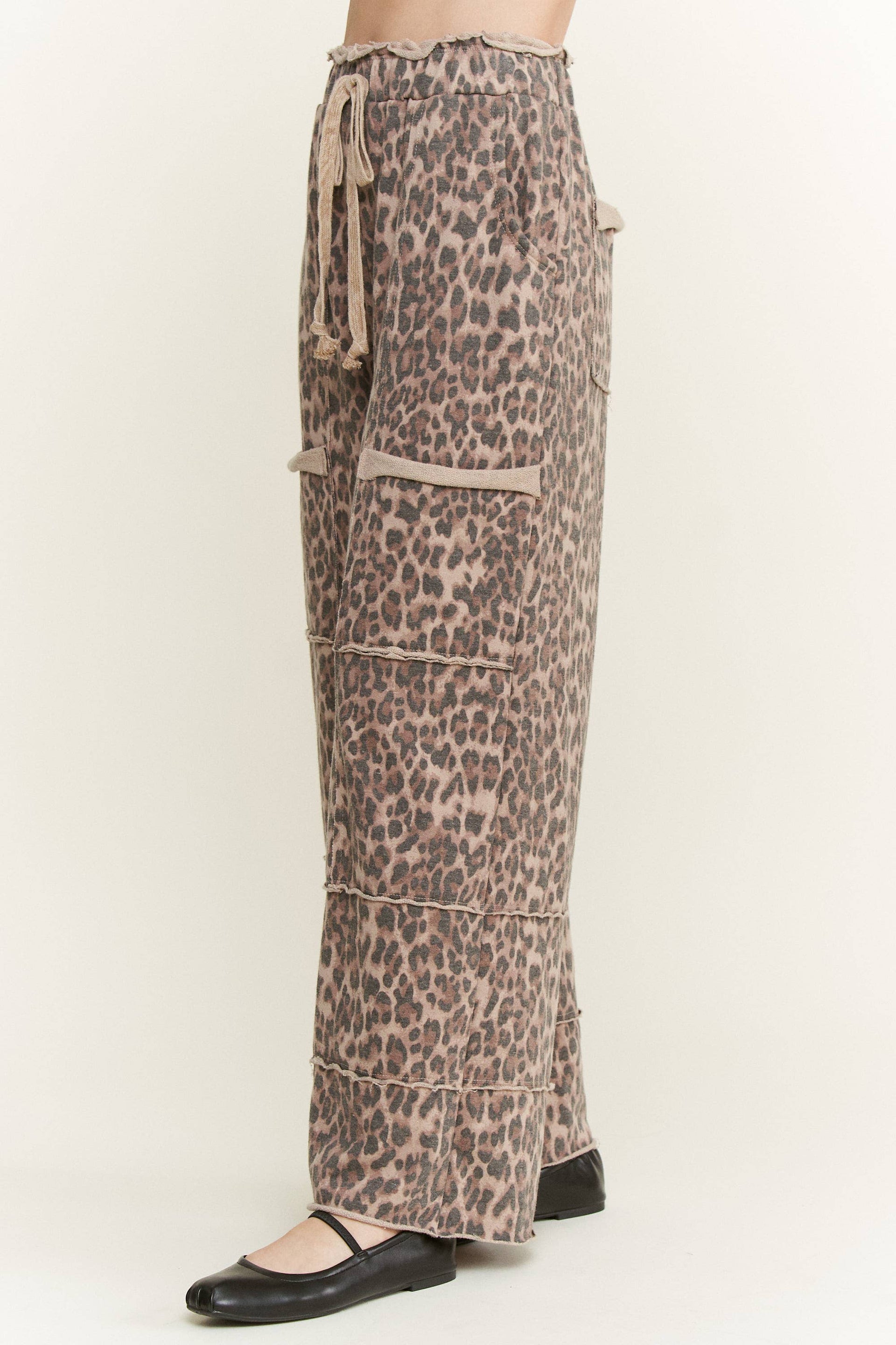 Mineral Washed Animal Leopard Wide Leg Pants-Pants-Krush Kandy, Women's Online Fashion Boutique Located in Phoenix, Arizona (Scottsdale Area)