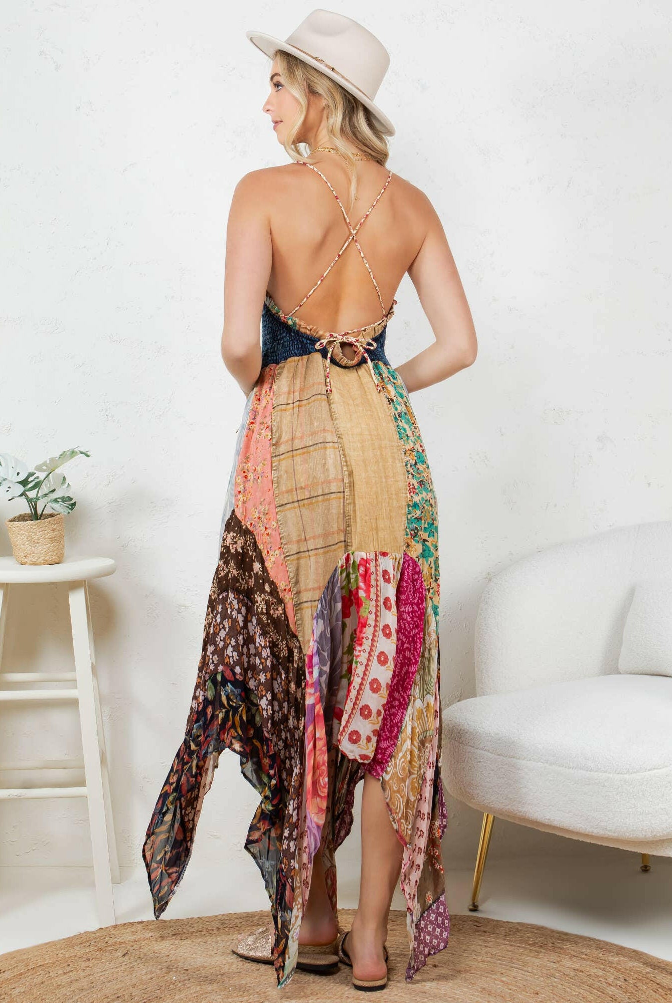 Boho Handkerchief Midi Dress-Dresses-Krush Kandy, Women's Online Fashion Boutique Located in Phoenix, Arizona (Scottsdale Area)