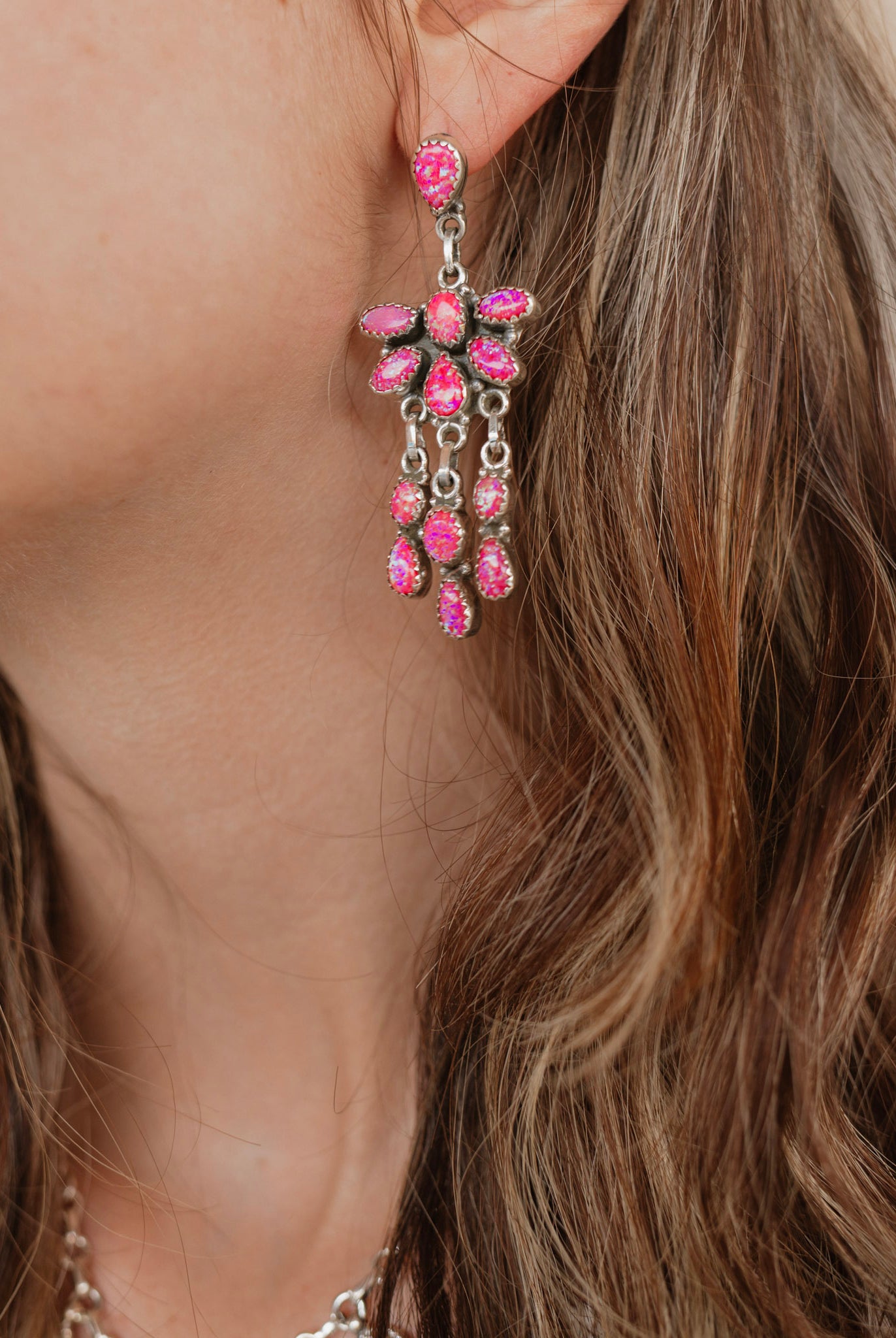 Talia Stone Drop Chandelier Earrings-Earrings-Krush Kandy, Women's Online Fashion Boutique Located in Phoenix, Arizona (Scottsdale Area)