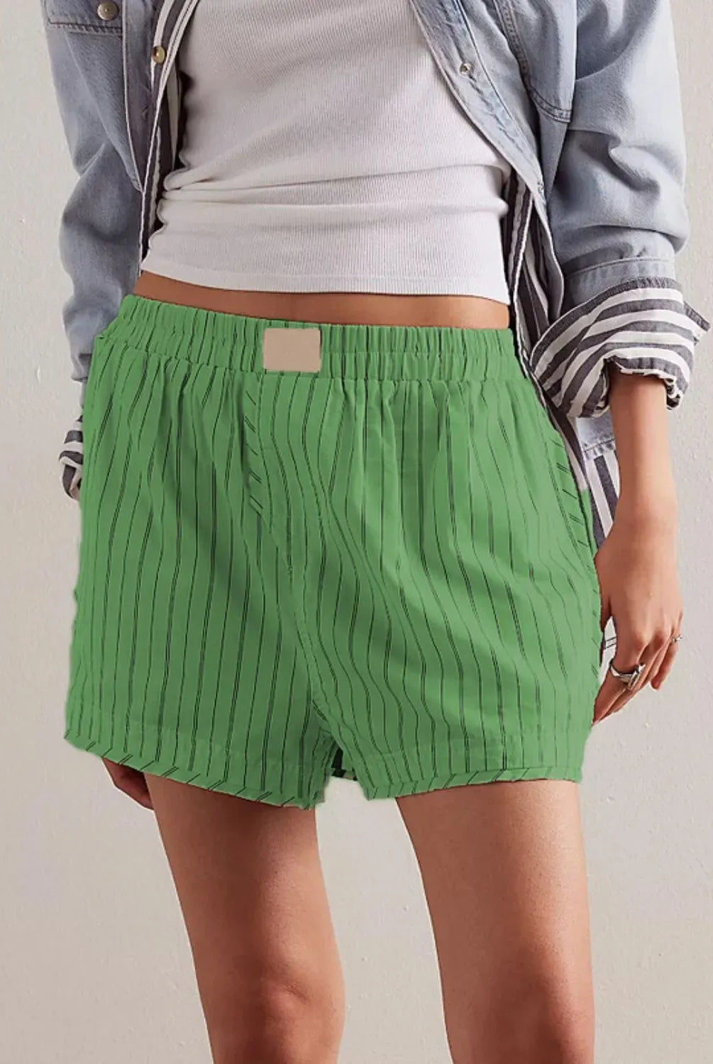 Striped Elastic Waist Shorts-Krush Kandy, Women's Online Fashion Boutique Located in Phoenix, Arizona (Scottsdale Area)