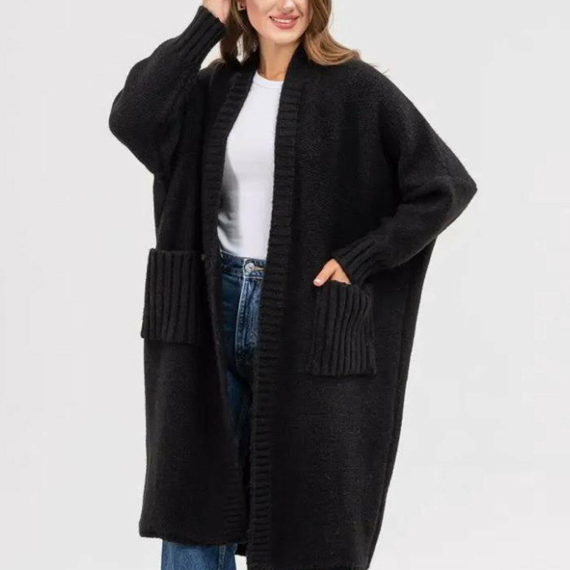 Pocketed Open Front Long Sleeve Longline Cardigan-Krush Kandy, Women's Online Fashion Boutique Located in Phoenix, Arizona (Scottsdale Area)
