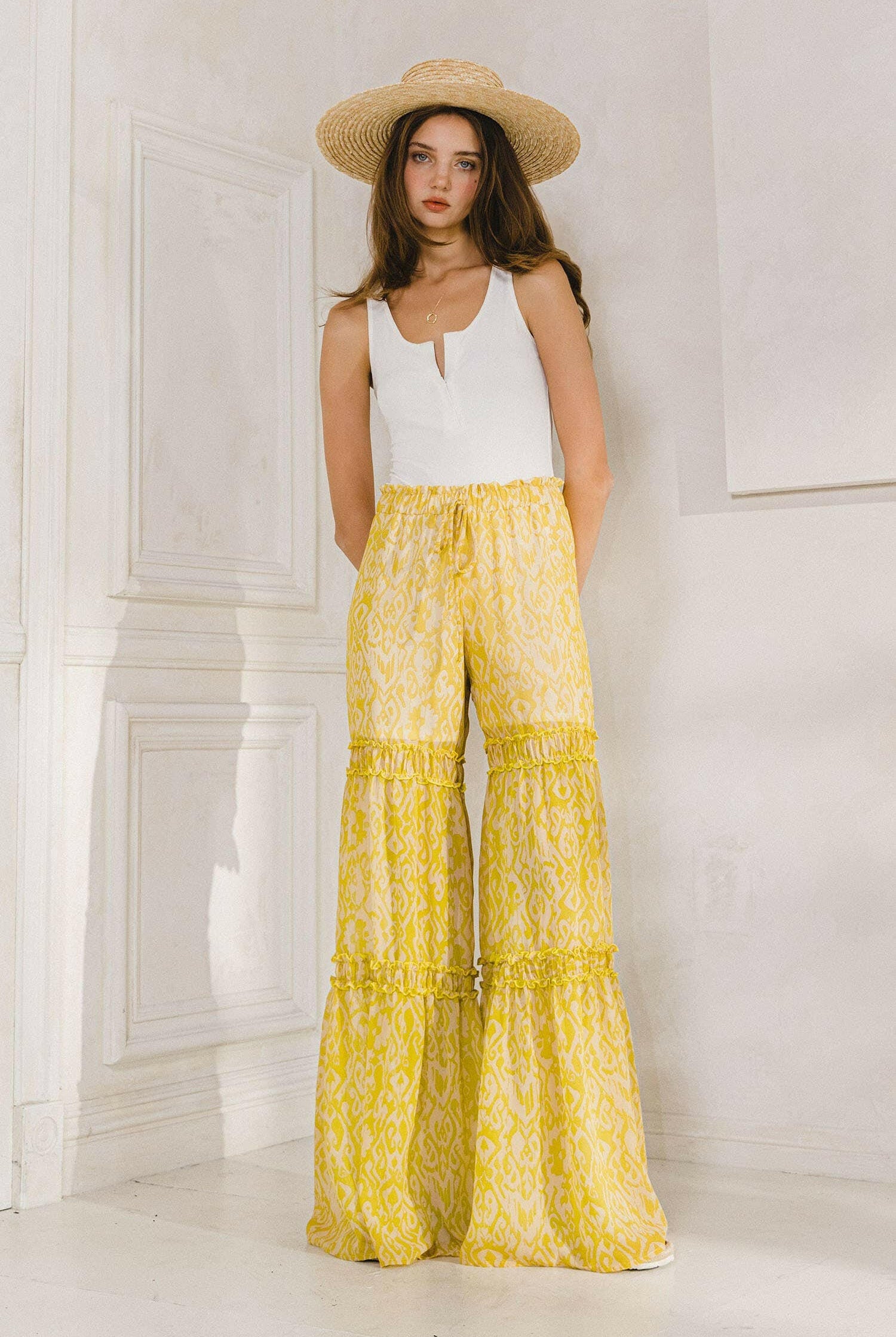 Golden Hour Tiered Palazzo Pants-Pants-Krush Kandy, Women's Online Fashion Boutique Located in Phoenix, Arizona (Scottsdale Area)