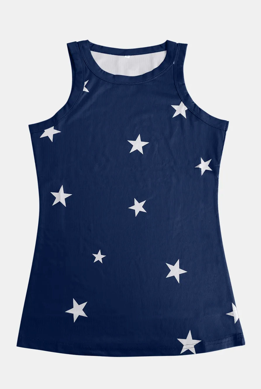 Full Size Star Round Neck Tank-Tops-Krush Kandy, Women's Online Fashion Boutique Located in Phoenix, Arizona (Scottsdale Area)