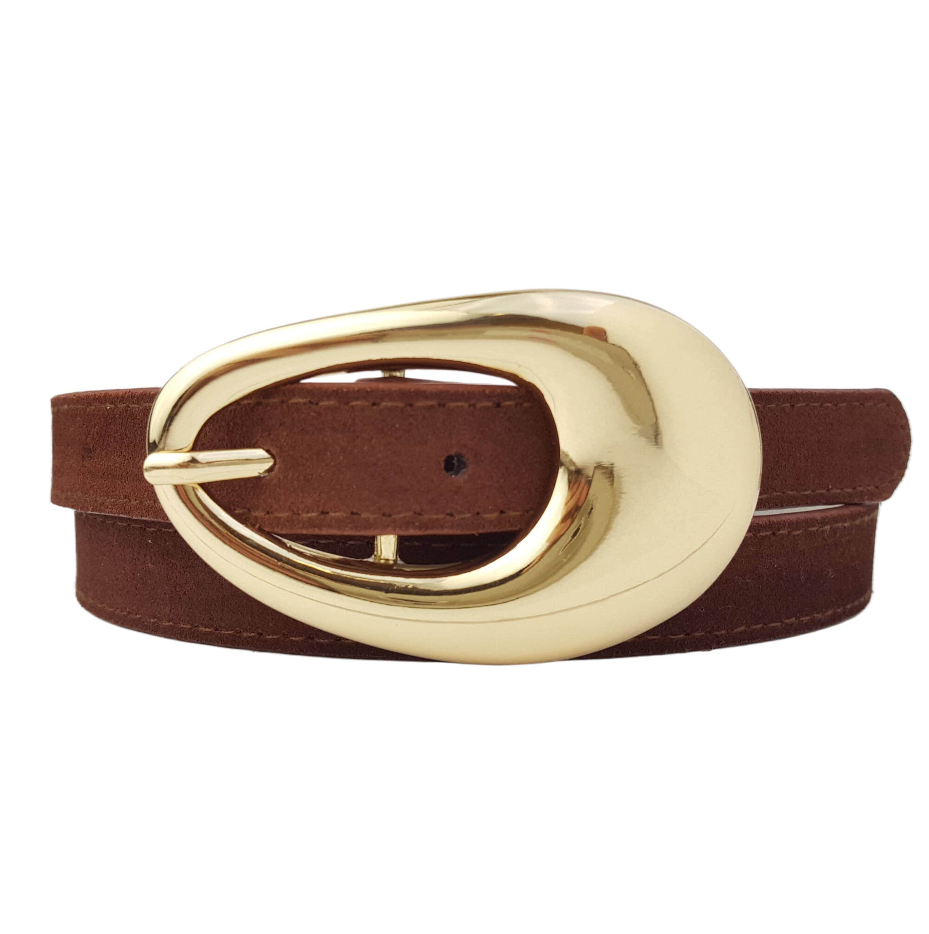 Genuine Suede Belt with Gold Tear Drop Buckle-Belts-Krush Kandy, Women's Online Fashion Boutique Located in Phoenix, Arizona (Scottsdale Area)