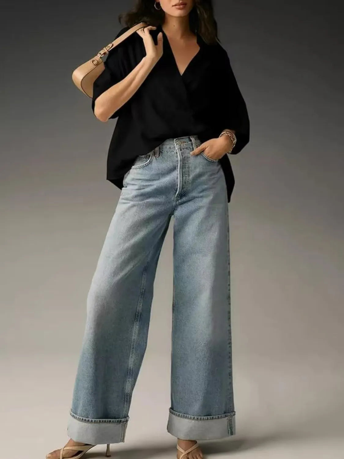 Collared Neck Half Sleeve Blouse-Krush Kandy, Women's Online Fashion Boutique Located in Phoenix, Arizona (Scottsdale Area)