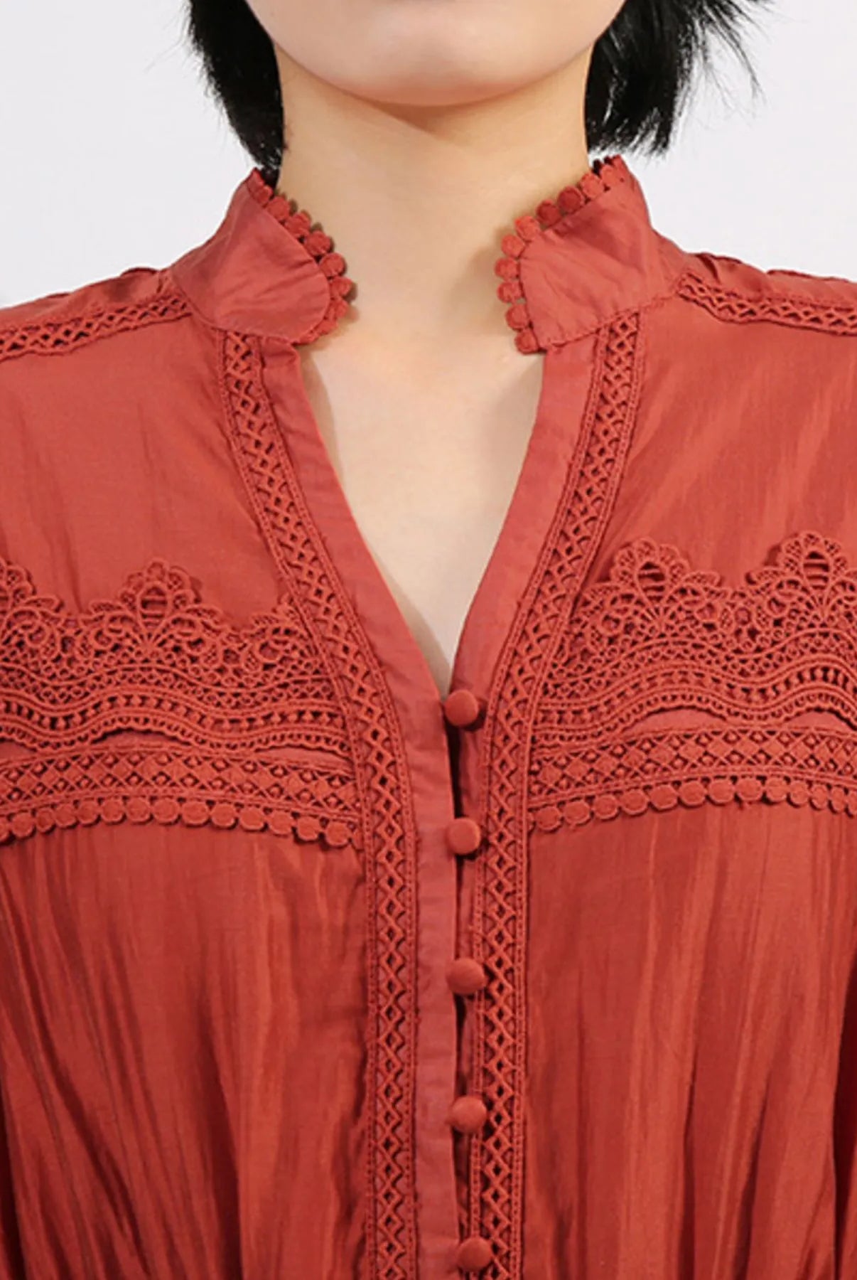 Ruffle Lace Trim Long Sleeve Dress-Dresses-Krush Kandy, Women's Online Fashion Boutique Located in Phoenix, Arizona (Scottsdale Area)