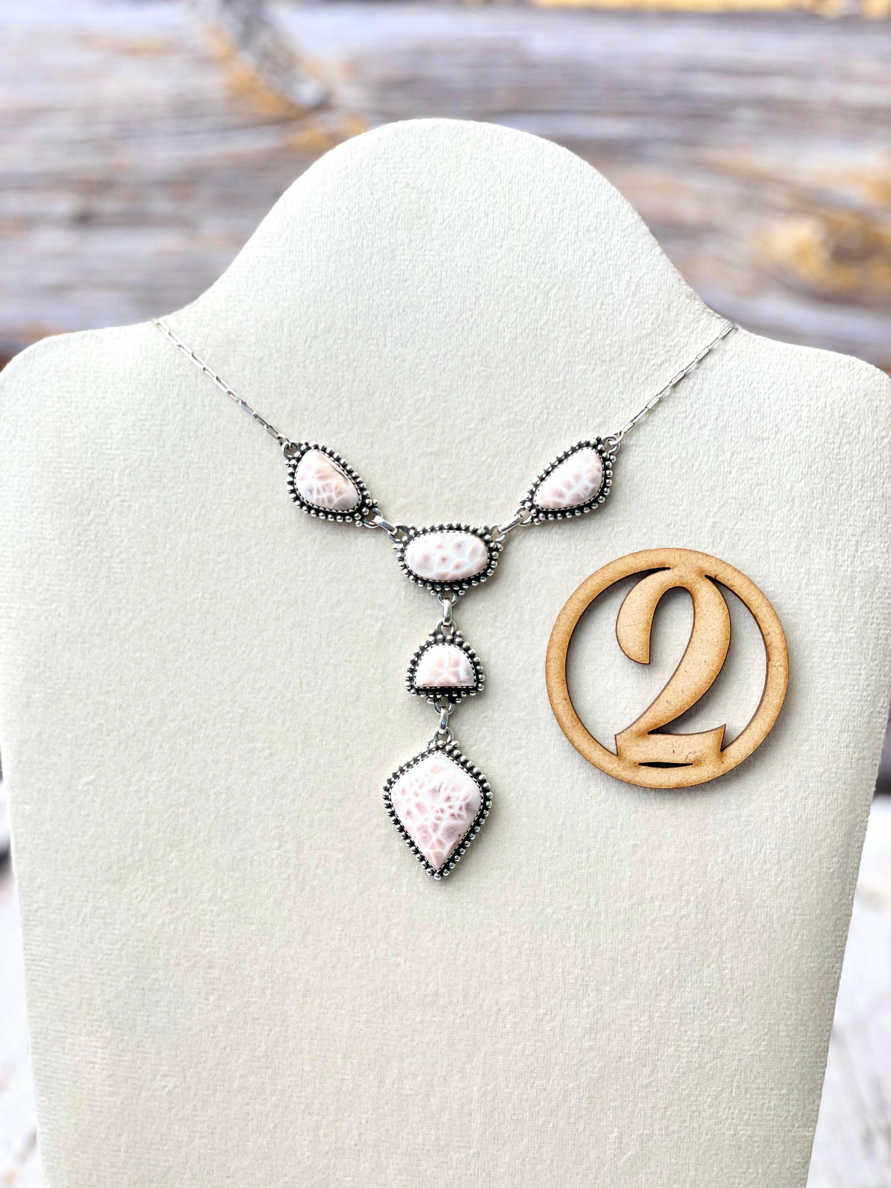 Pink Larimar Lariat Necklaces-Necklaces-Krush Kandy, Women's Online Fashion Boutique Located in Phoenix, Arizona (Scottsdale Area)