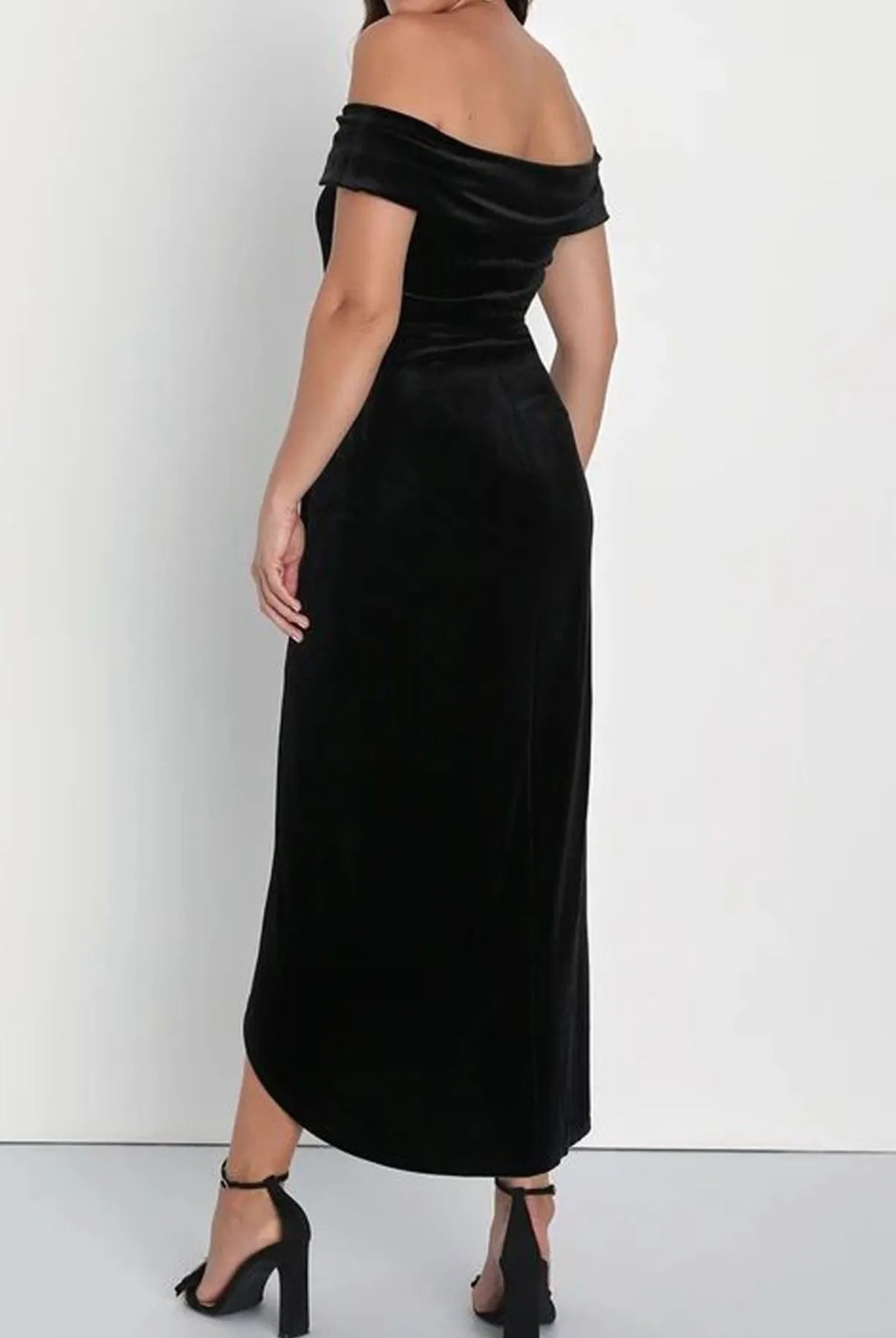 Off-Shoulder Wrap Dress with Side Slit-Dresses-Krush Kandy, Women's Online Fashion Boutique Located in Phoenix, Arizona (Scottsdale Area)