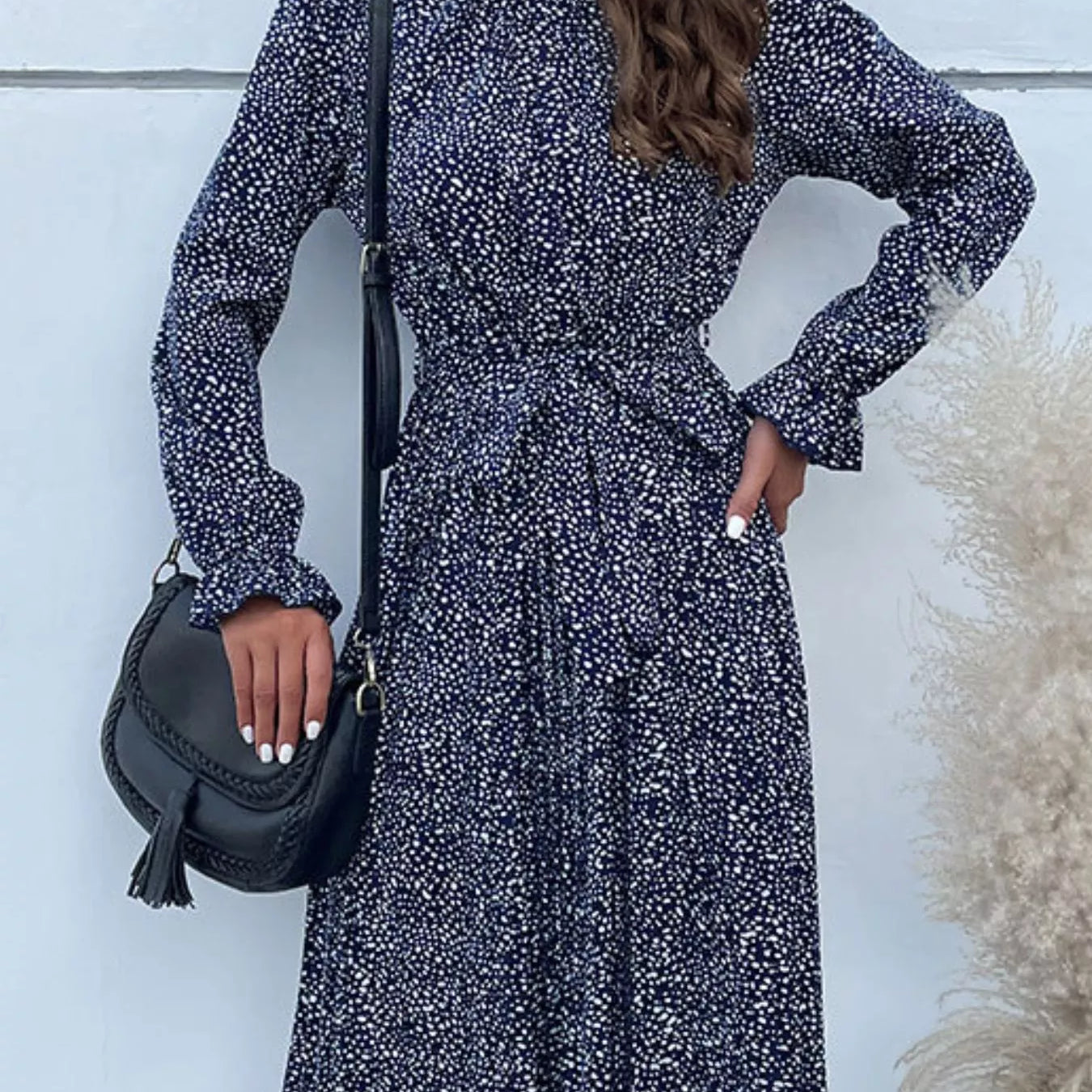 Animal Print Mock Neck Flounce Sleeve Dress-Dresses-Krush Kandy, Women's Online Fashion Boutique Located in Phoenix, Arizona (Scottsdale Area)