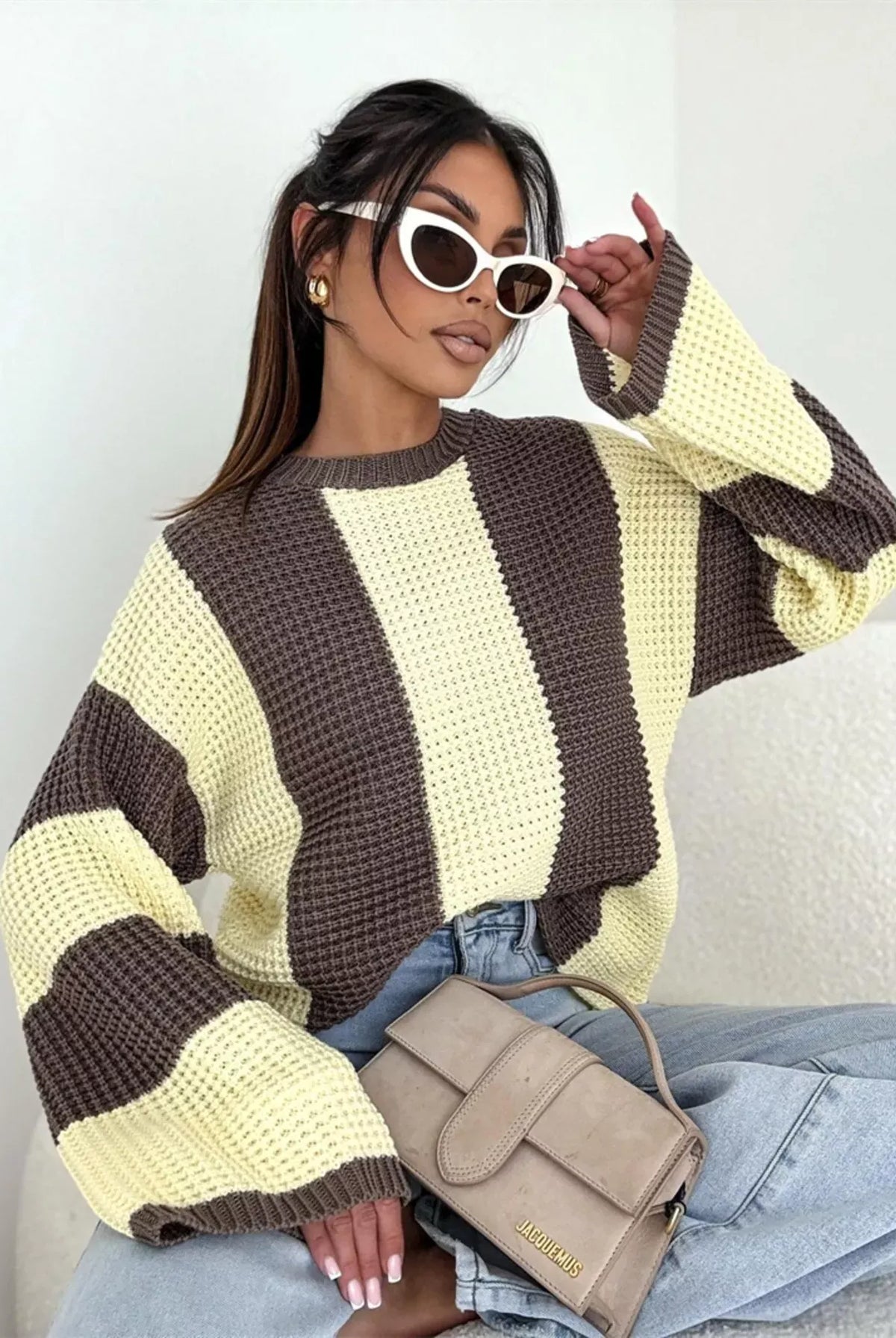Color Block Long Sleeve Sweater-Sweater-Krush Kandy, Women's Online Fashion Boutique Located in Phoenix, Arizona (Scottsdale Area)
